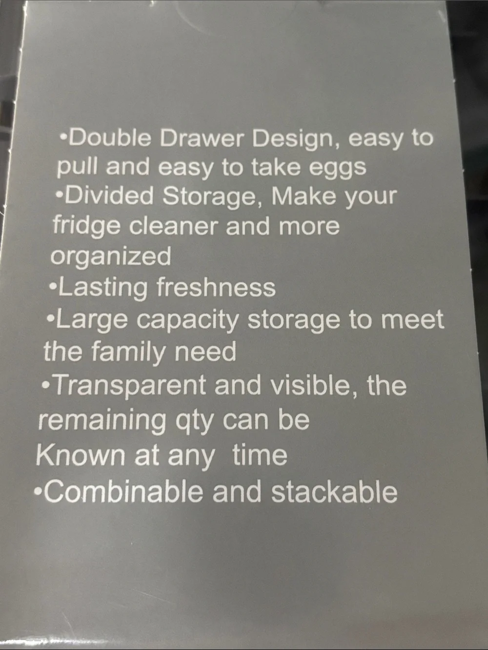 Phantom Chef Double Layer 40-Count Egg Holder - Gray NWT